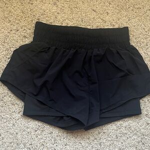 Popflex Black Women's Athletic Shorts
